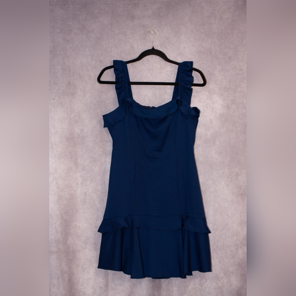 Avantlook Blue Fit & Flare Mini Dress Womens Sz Large